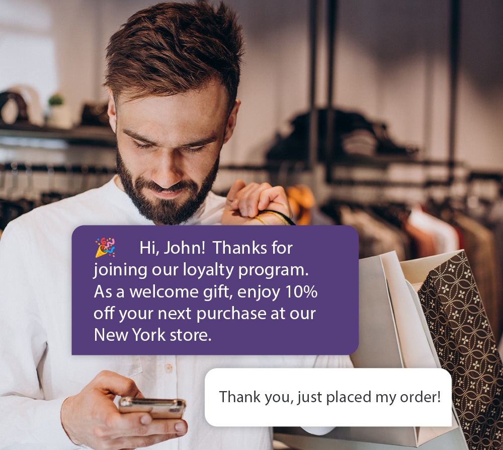 Thanks for joining our SMS loyalty program